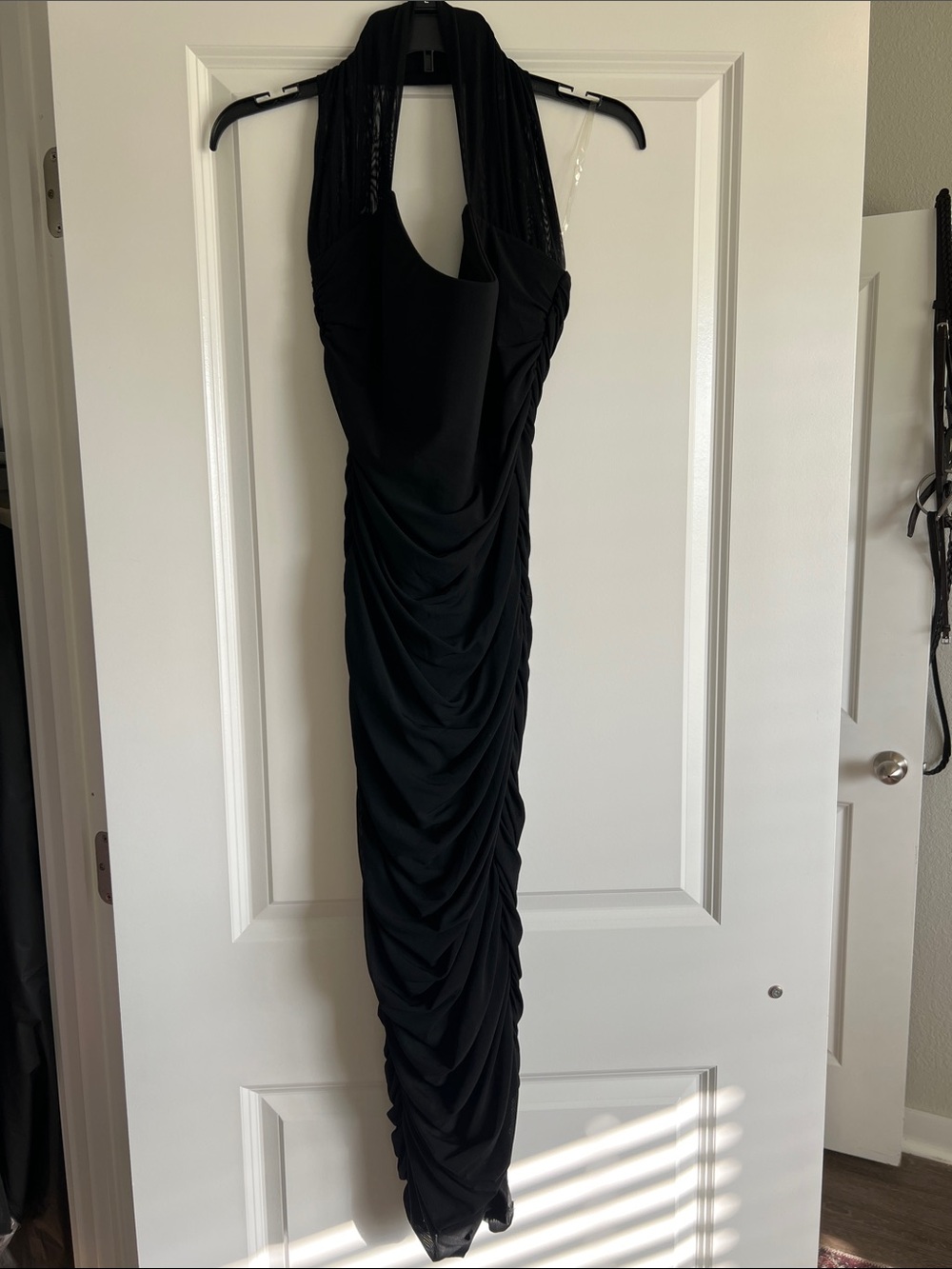 AKIRA- BRAND NEW Black Ruched Halter Evening Dress